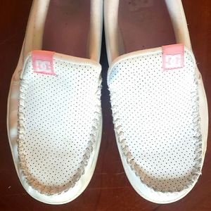White Leather DC Loafers